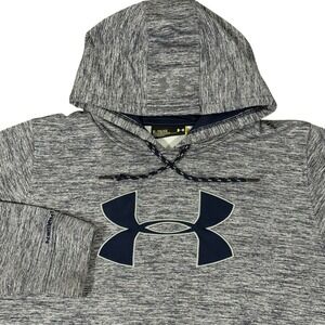 Under Armour Storm 1 Hoodie Men's XL Gray Blue Pullover Athletic Sweatshirt Logo